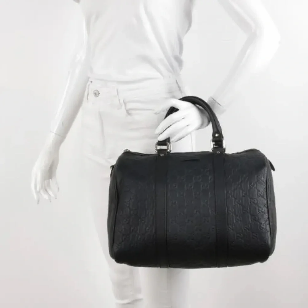 Gucci Black Embossed Tote Bag - Picture 2 of 10